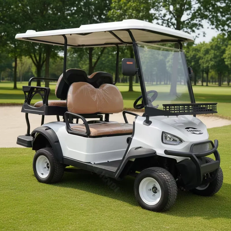 Customized Luxury Electric 48V25A 4 Seater Golf Cart Golf Trolley Off Road Beach Buggy for Hotel Airport Resort