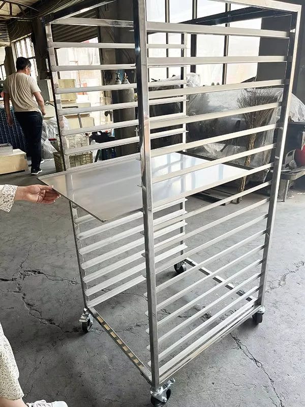 Customized Multifunctional Stainless Steel Trolleys Aluminum Baking Tray Trolley For Oven Hotel Restaurant Supplies