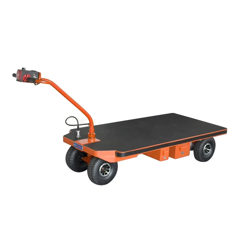 Customized OEM 500kg Foldable Battery Operated 4 Wheel Stainless Steel Platform Cargo Trolley for Tools