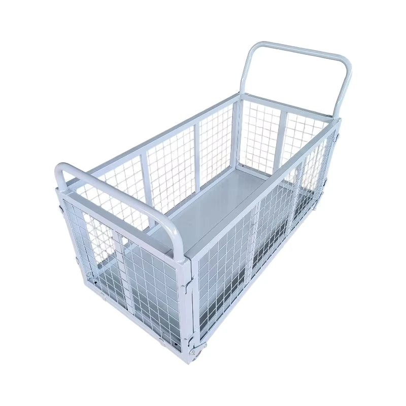 Customized Portable Industrial Foldable Metal Hand Platform Trolley Cart for Transport Shopping Tools Storage