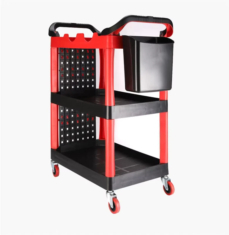 Customized Portable Trolley Detail Cart Cost Effective Metal Plastic Car Wash Tool Storage Customizable Car Detailing Tools Cart