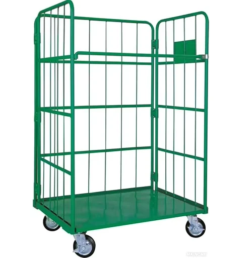 Customized Professional Steel Roll Cage Trolley with Wheels High Capacity Warehouse Storage Cage for Express Delivery