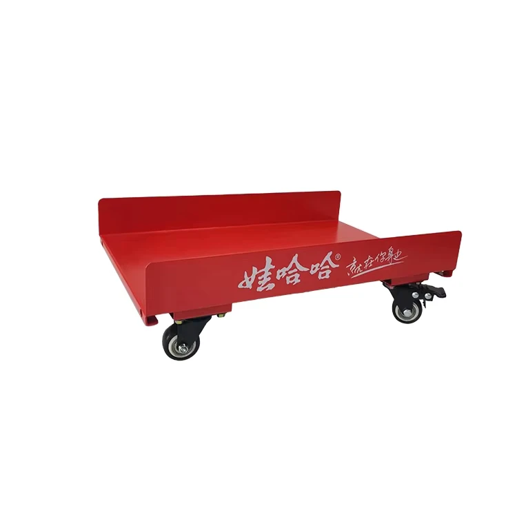 Customized Red Color Smooth Rolling Utility Cart Bottled Water Carry Metal Trolley Car Supermarket Trolley