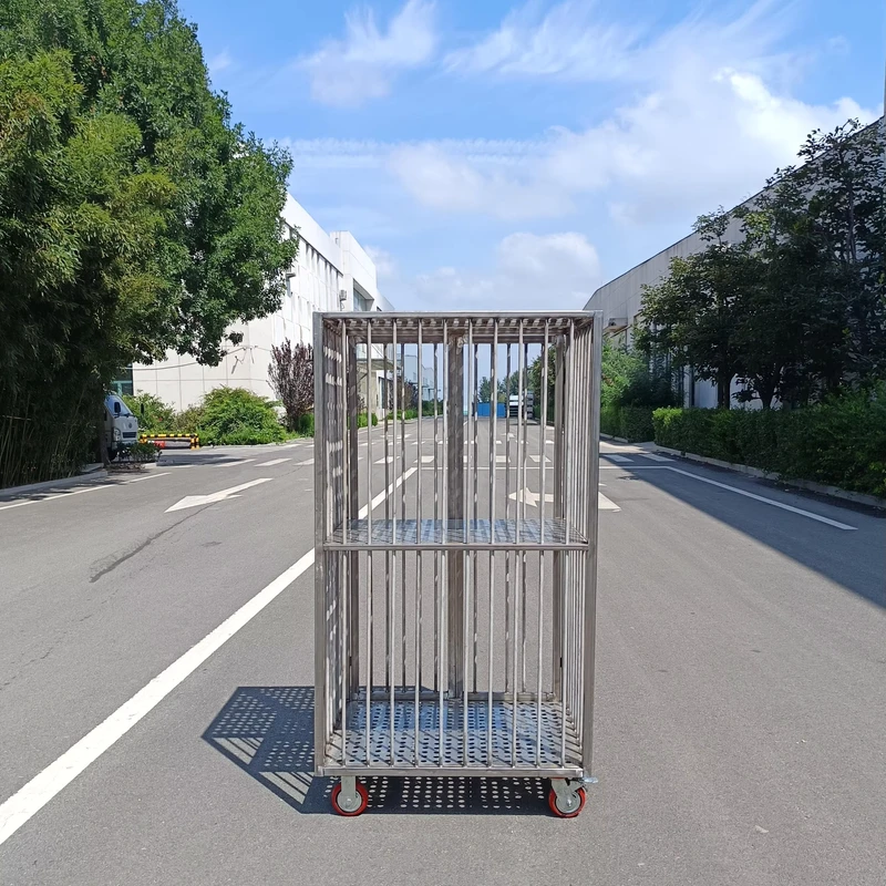 Customized Roll Container Trolley Durable Warehouse Steel Rolling Cage Cart with Shelves Wheels