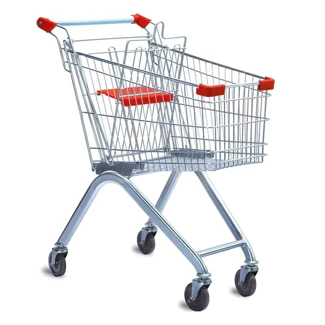 Customized Size Euro Style Metal Supermarket Shopping Carts Trolley