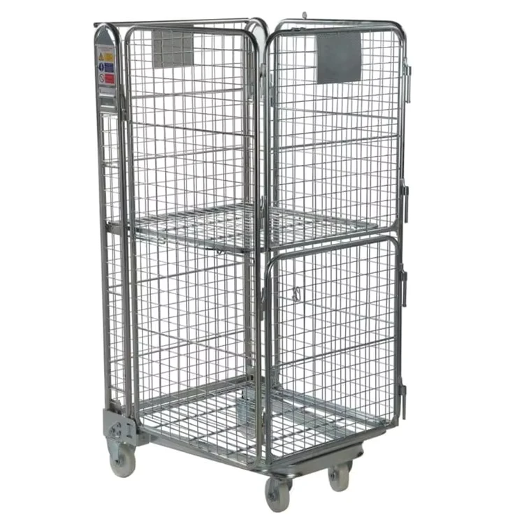 Customized Sizes Galvanized Durable Welded European Roll Security Container with 350kg Load Capacity Lockable Design