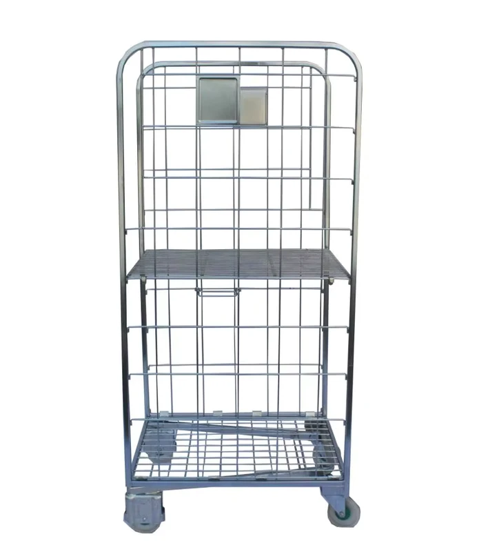 Customized Sizes High Quality Heavy Duty Foldable Steel Logistics Roll Cage Roll Container Mesh Trolley