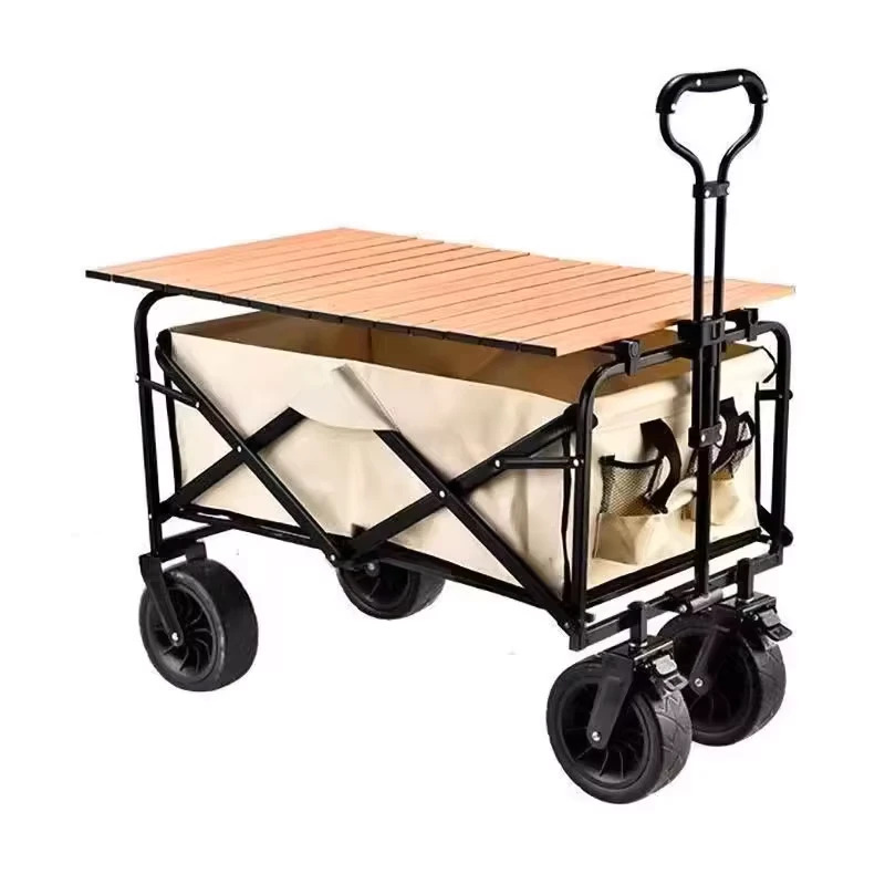 Customized Steel Camper Folding Wagon for Outdoor Camping Car Stall Trolley Picnic Adventures