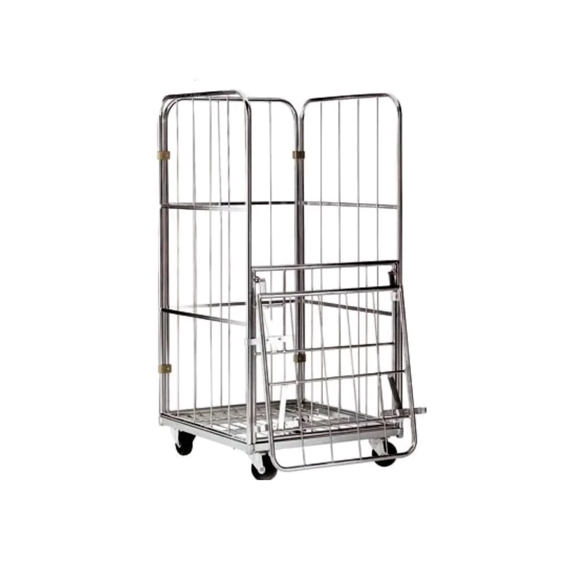 Customized Steel Roll Container Easy Assemble 2 Side Logistic Roll Cage Trolley 350kg Load Capacity Corrosion Resistant