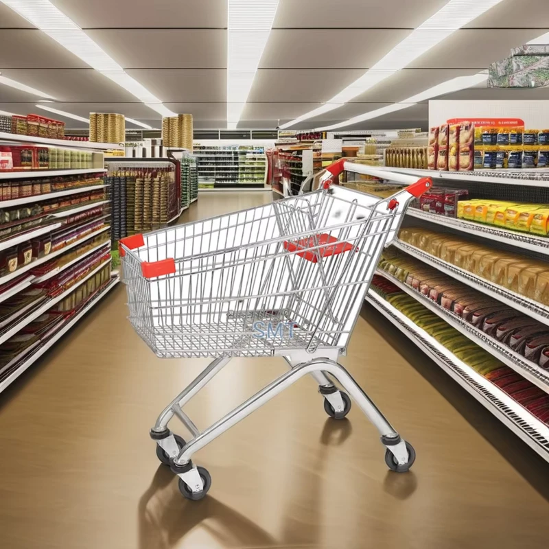 Customized Steel Supermarket Shopping Cart for Grocery Store Use