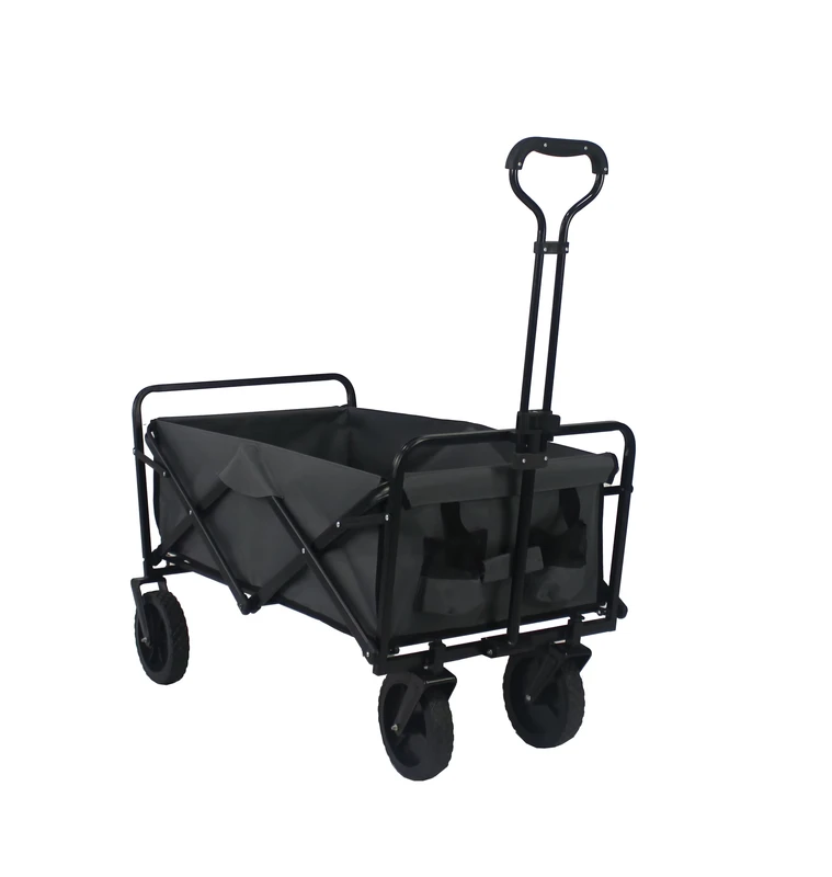 Customized Sturdy Steel Portable Folding Trolley Cart Beach Camping Garden Collapsible Wagon Trolley Cart