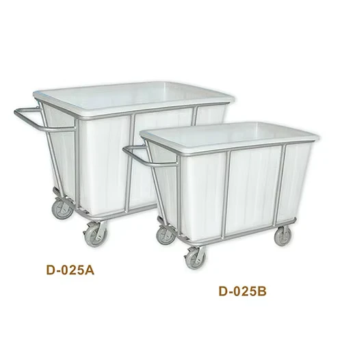 D-025 Large Capacity Plastic Laundry Cart with Wheels Laundry Truck for Hotels and Linen Watertight for Cleaning