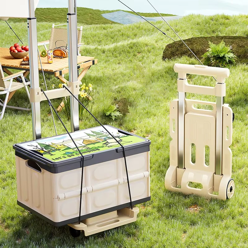 DAYOOH High Quality Portable Shopping Trolley Easy to carry Hand Cart Foldable Metal Utility Cart with Wheel