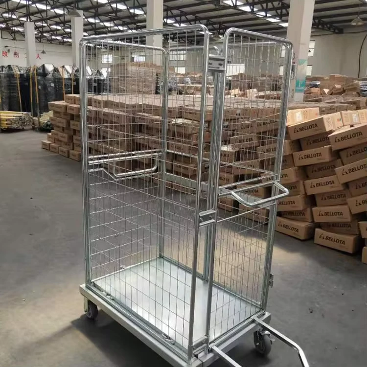 Danish Four Wheel Roll Container Flower Trolley Aluminium Storage