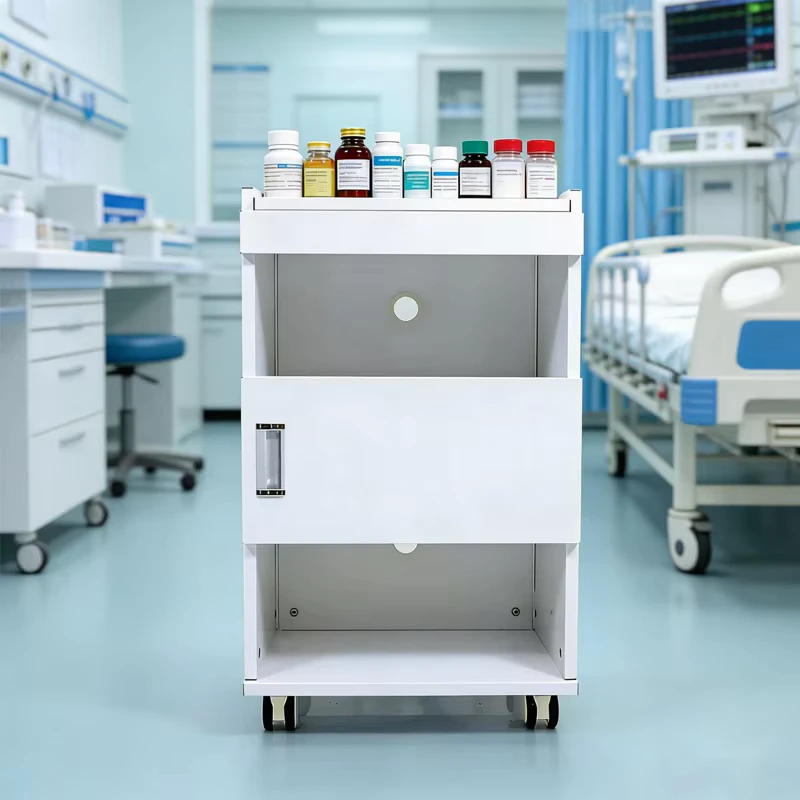 Dental Scaler Cart Stainless Steel Manual Medical Trolley Class II Medical Device for Clinic Hospital Use