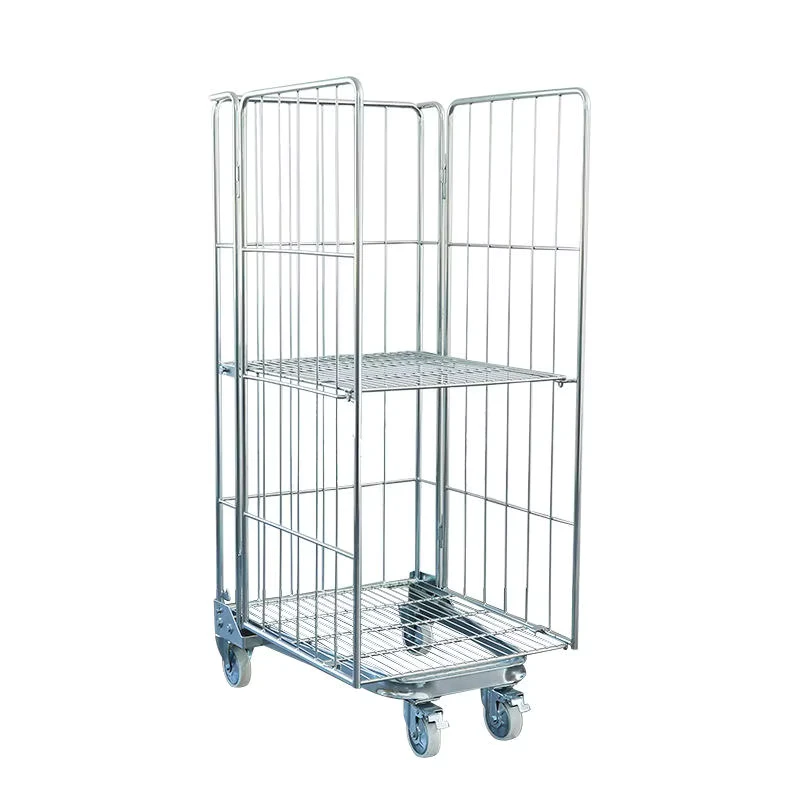 Depotfit New Durable Convenient Roll Steel Frame Cage Cart Trolley Ball Silver Color for Restaurants Hotels Logistics Cart