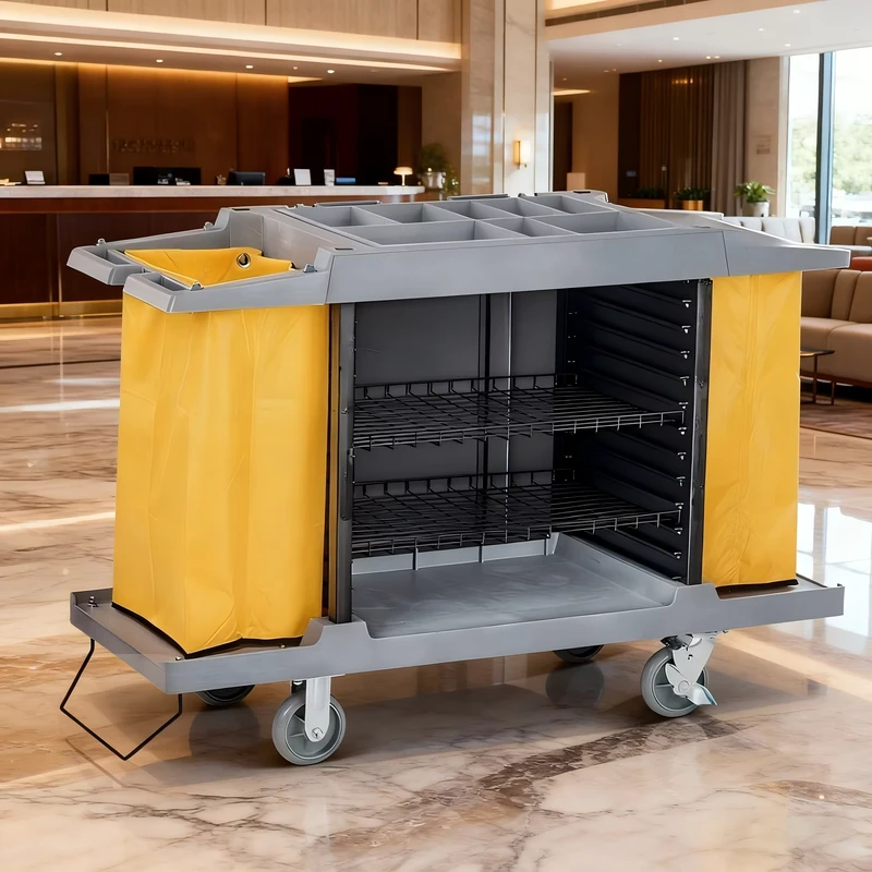 Designed Handle Easy control Small and Large Size Guest Room Service Cart for Hotel Deliver Food Goods and Garbage