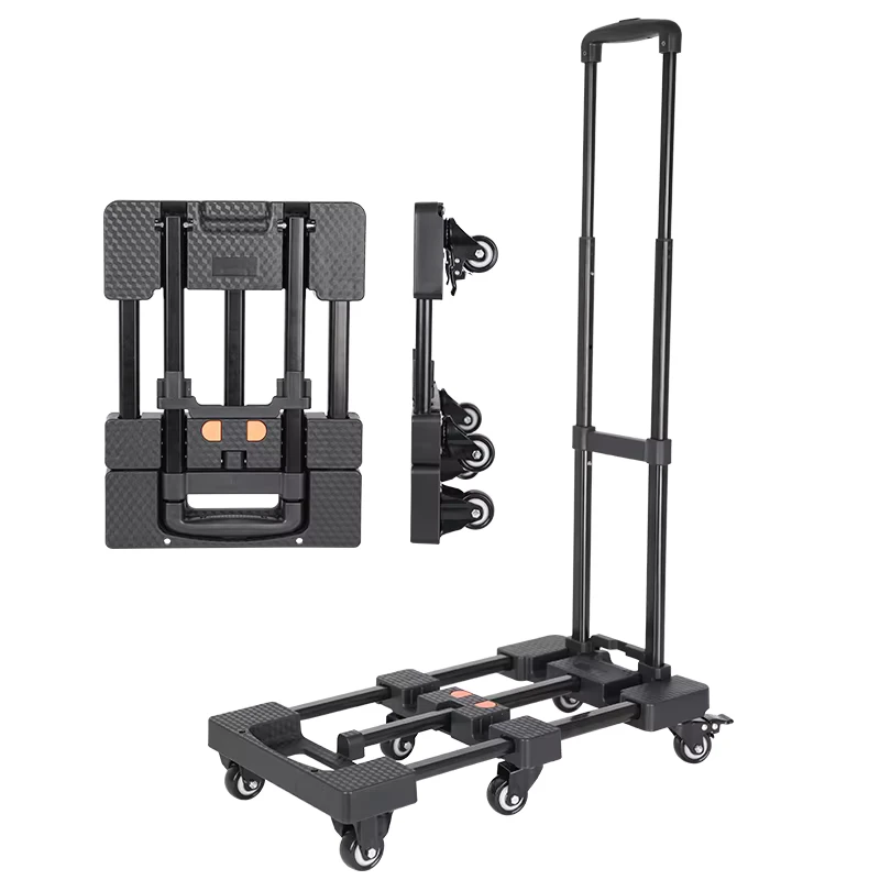 Designer 200kg Hand Truck Trolley Hand Cart Used Folding Portable Luggage Handle Truck Trolley Cart With 6 Wheels