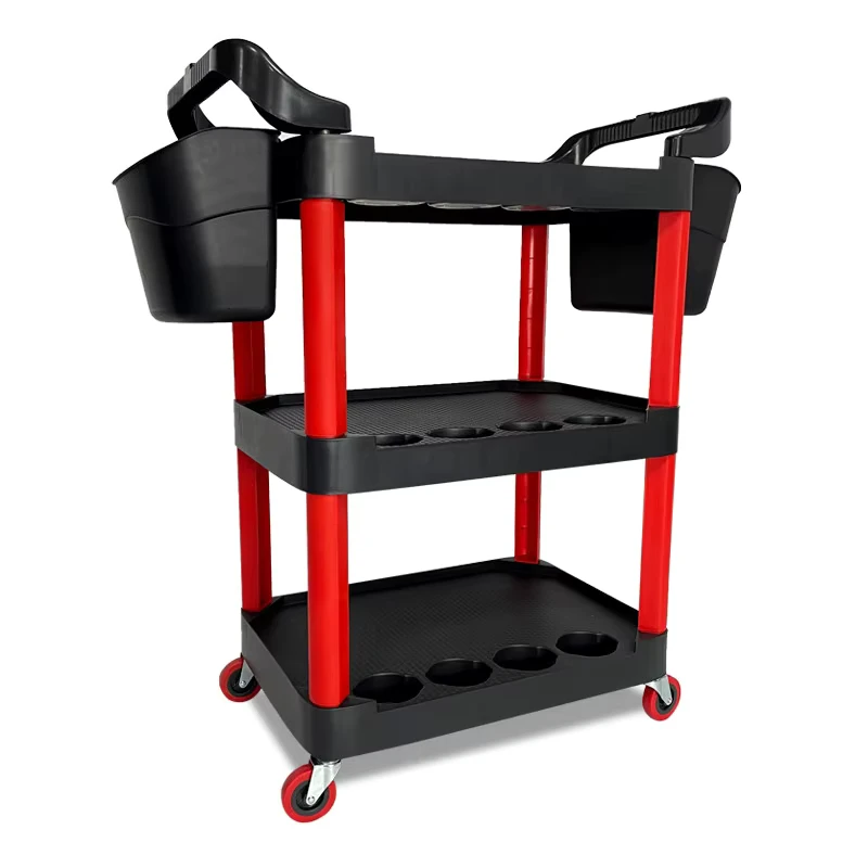 Detachable Car Beauty Washing Tools Car Repair Rolling Movable Storage Trolley Cart