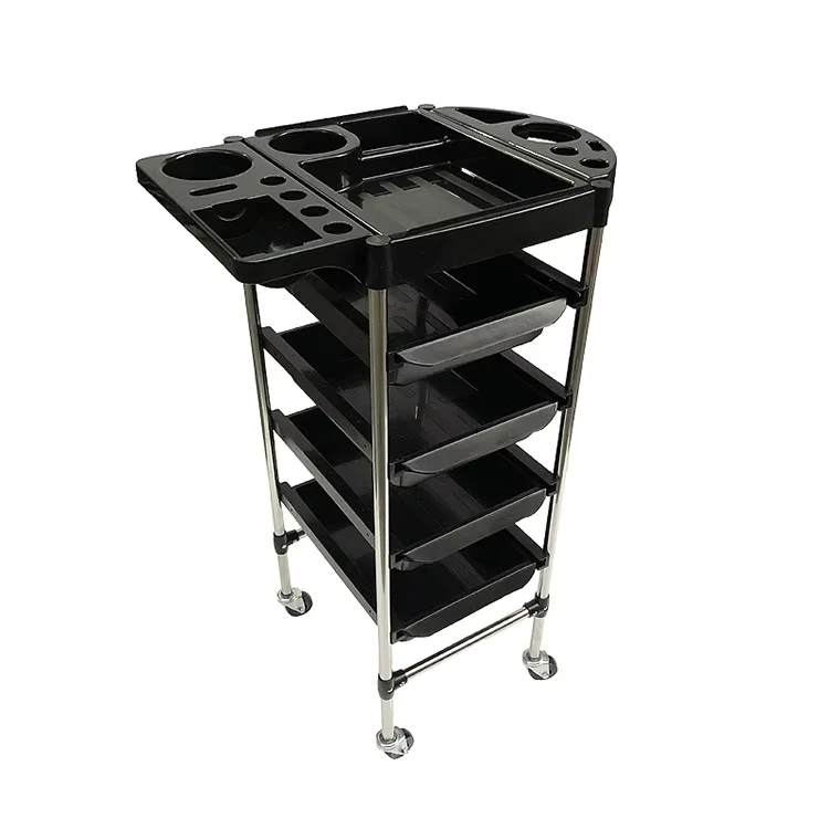 Detachable Hairdressing Rolling Double Tray Salon Trolley Beauty Hair Lash Cart