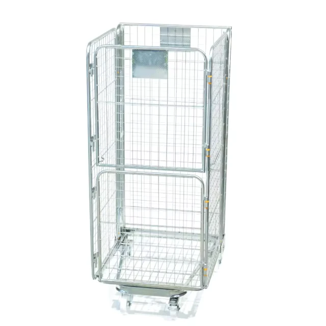 Detachable Heavy Duty Foldable Transportation Stainless Steel Supermarket Galvanized Roll Container 350kg Load Capacity