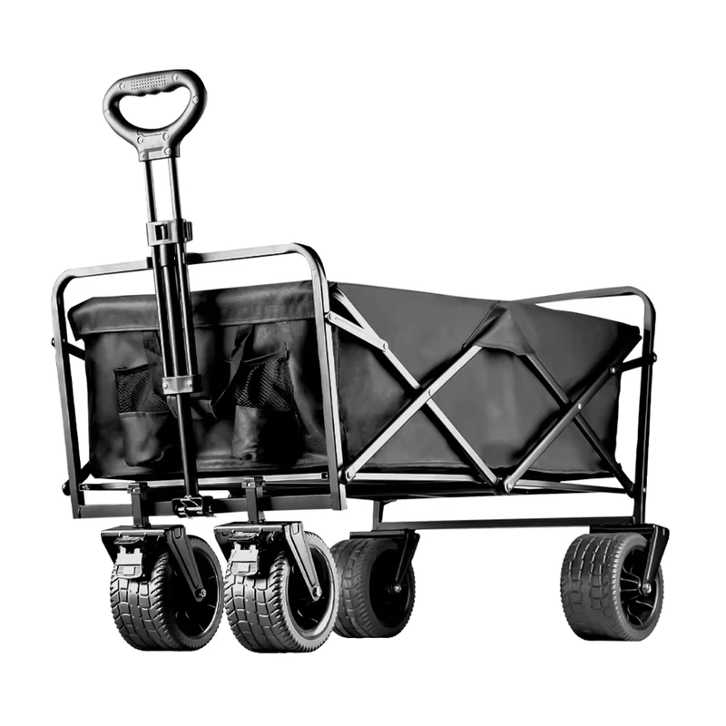 Detachable Outdoor Trolley Folding Beach Wagon with Big All Terrain Tank Wheels Heavy Duty Large Weight Capacity Wagon Cart