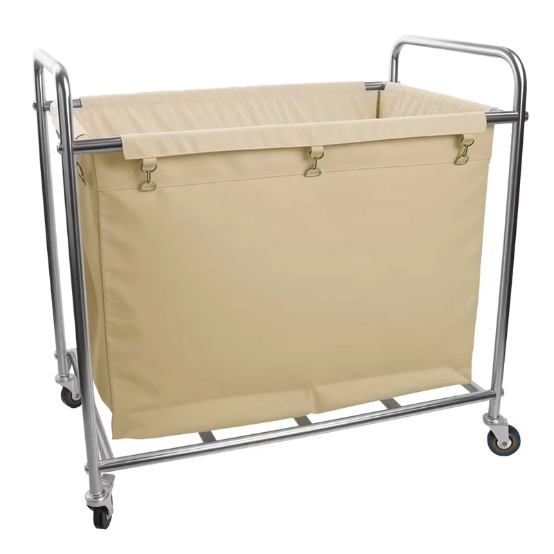 Detachable Stainless Steel Linen Trolley Hotel Room Service Cart Hospital Laundry Trolley