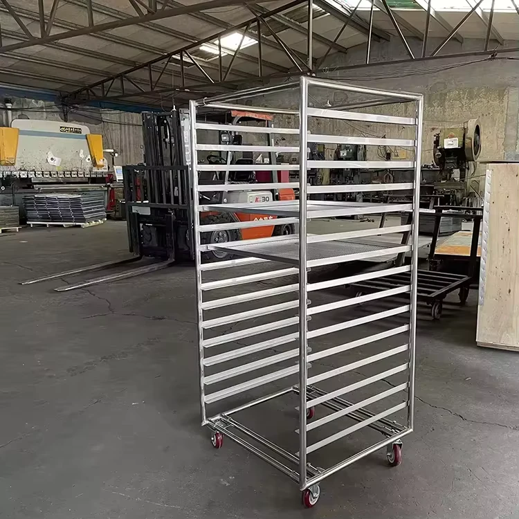 Different Designs with Custom Size Commercial Use 201 304 Stainless Steel Aluminium Metal Bakery Rack Cart Trolley
