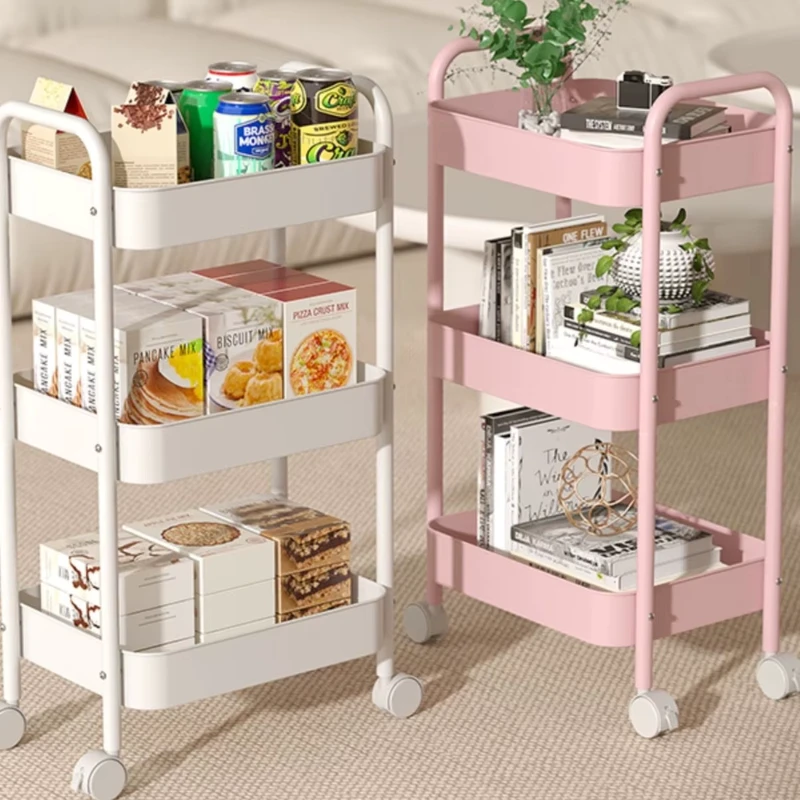 Dining Furniture Metal Organizer Movable Kitchen Organizer Bathroom Shelf Cart with Casters Salon Tool Cart