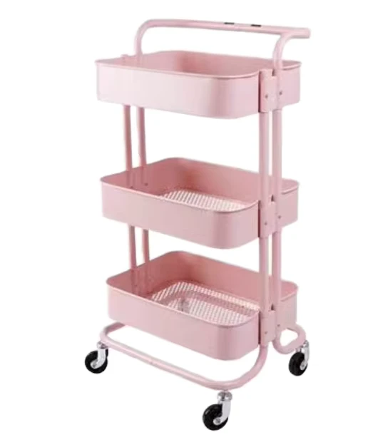 Dining Furniture Plastic Multi Layer Storage Rack Modern Fashion Durable Removable 4 Wheel Commercial Salon Cart