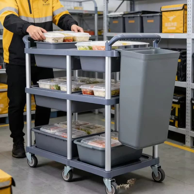 Dining Service Cart Beverage Delivery Cart Service Trolley for Kitchen for Airport Lounge Service