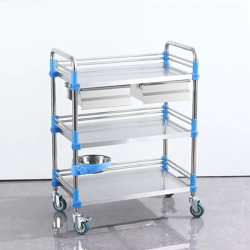 Direct Factory Price One-piece Thickened Panel Precision Laser Cut Welded Easy Assembly Medical Hospital Trolley