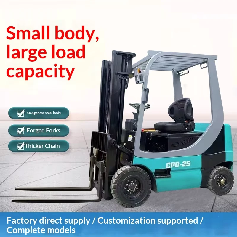 Direct Sales 2.5T 4WD Electric Forklift Seated Operation Pallet Stacker Small Material Handling Loading Unloading Factory