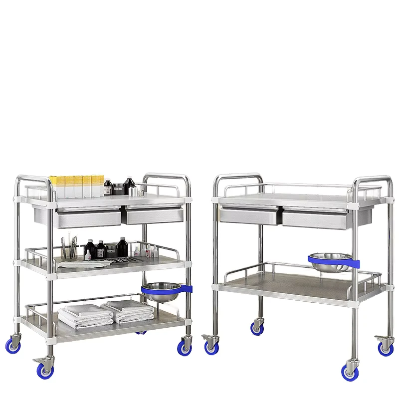 Dismantling Assembling Modern Design Stainless Steel Medical Hospital Trolley Treatment Vehicle Physiotherapy Instrument Nurse