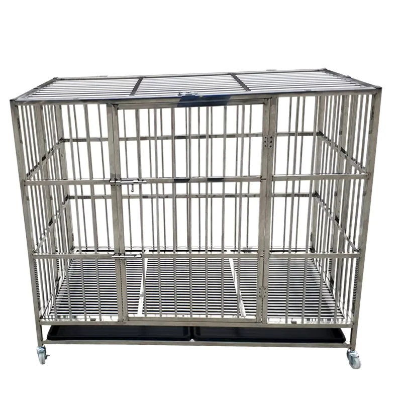 Dog Cage Trolley Wire Crate Pet Cage Indoor Metal Large Size Animal Cages