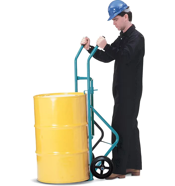 Drum Hand Trucks Large 45-Gallon Steel Construction Durable Freestanding Oil Drum Trolley