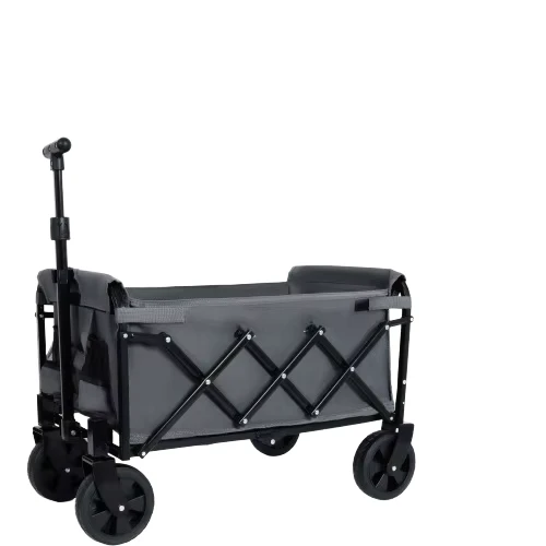 Dual Layer Foldable Steel Utility Wagon OEM Extra Storage Collapsible Camping Shopping Fishing Sports Expandable