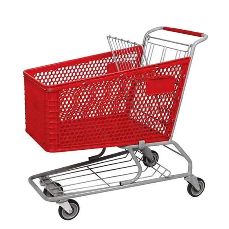 Durable 180L Plastic Shopping Carts for Supermarket
