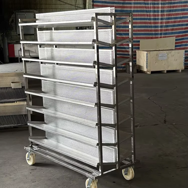 Durable 201 304 Stainless Steel Pallet Rack Truck Anti Rust Baking Tray Rack Trolley for Wet Environments and Cold Storage