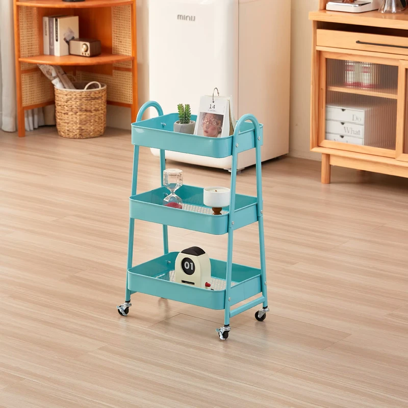 Durable 3 Layer Metal Storage Rack Simple Modern Home Kitchen Living Room Bedroom Holder