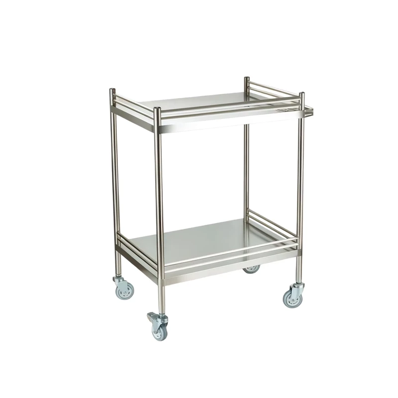 Durable 304 Stainless Steel Utility Cart Hospital Medical Trolley Laboratory Equipment Cart Cleanroom Workshop Trolley