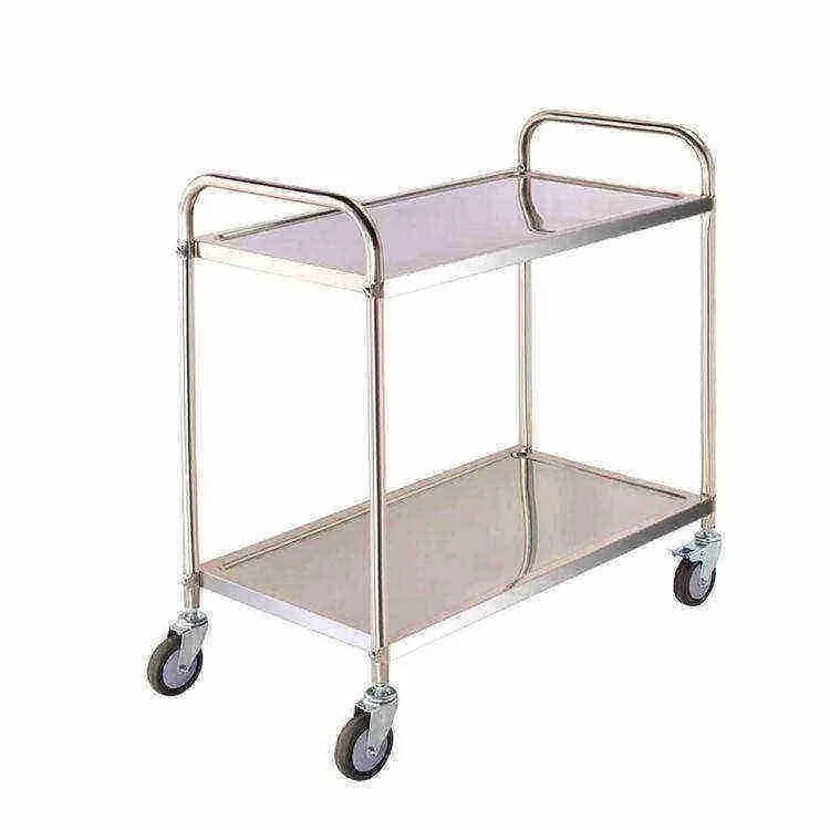 Durable Commercial Equipment Stainless Steel Restaurant Food and Drink Hand Serving Trolley Cart