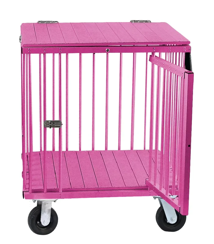 Durable Folding Dog Show Trolley Aluminum Dog Trolley Dog Cage Trolley Pet Carrier Supplies