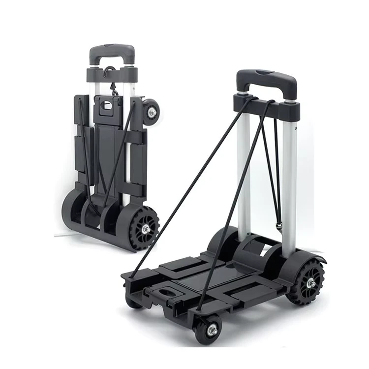 Durable Heavy duty Aluminum Alloy Folding Compact Luggage Cart for Carry Boxes Backpacks Cargoes