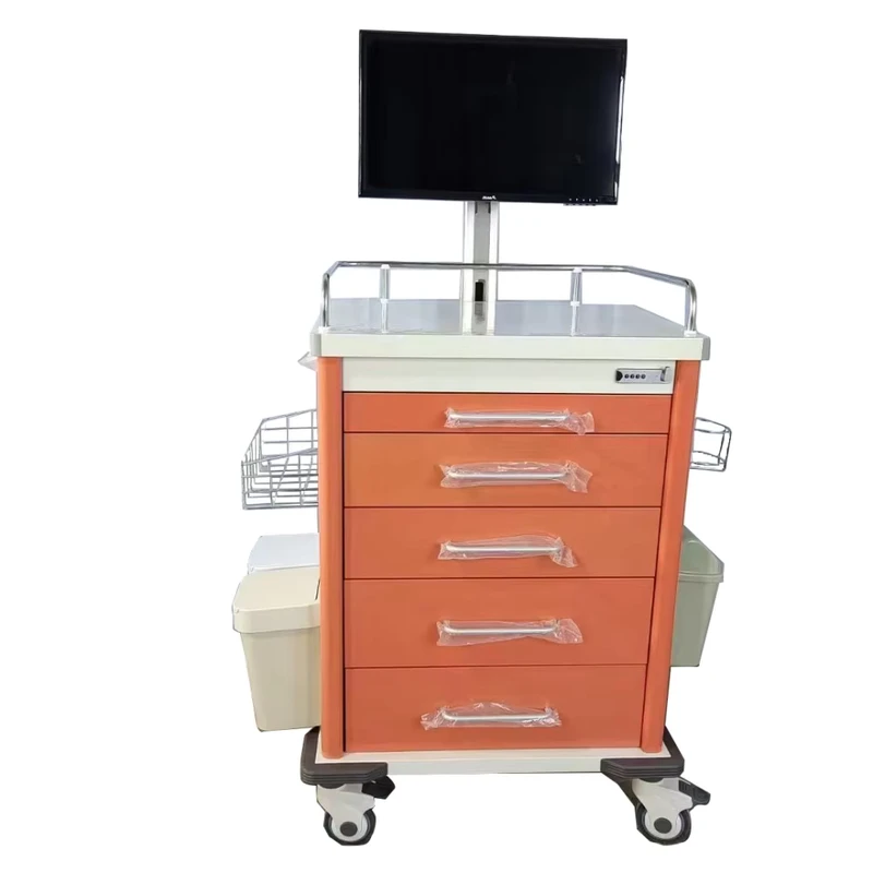 Durable Multi Function Clinic Nursing Emergency Medical Workstation Cart Mobile Hospital Trolley