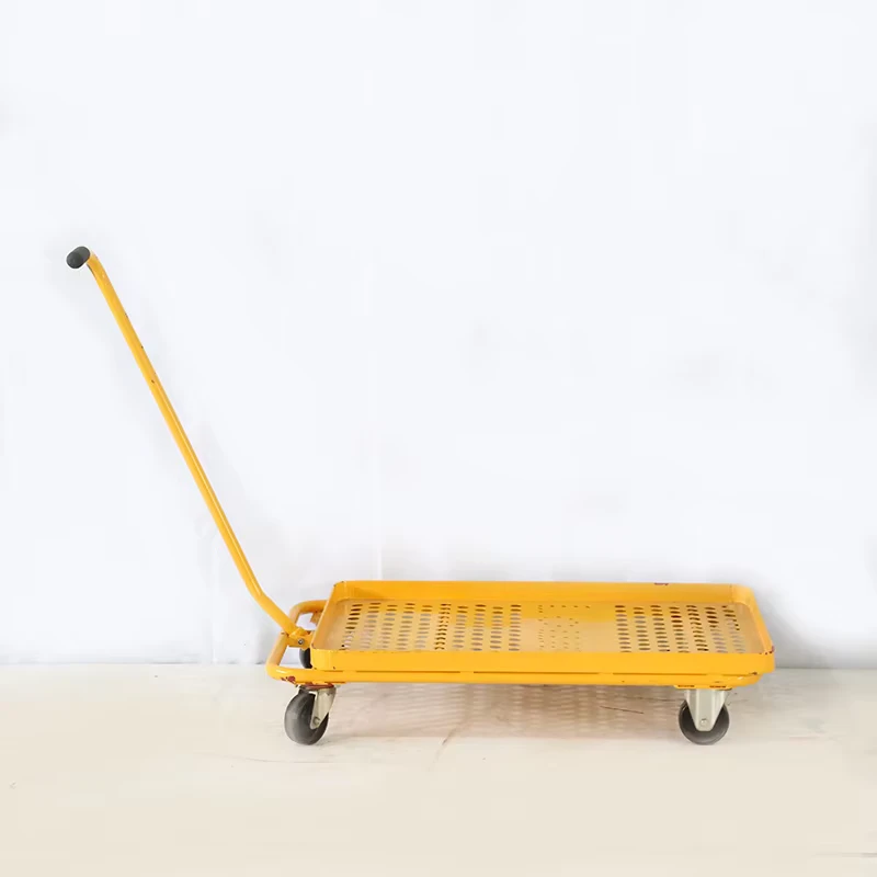 Durable Plastic Hand Cart Trolley with Four Wheel Customizable OEM Support for Industrial Cargo Transportation & Storage