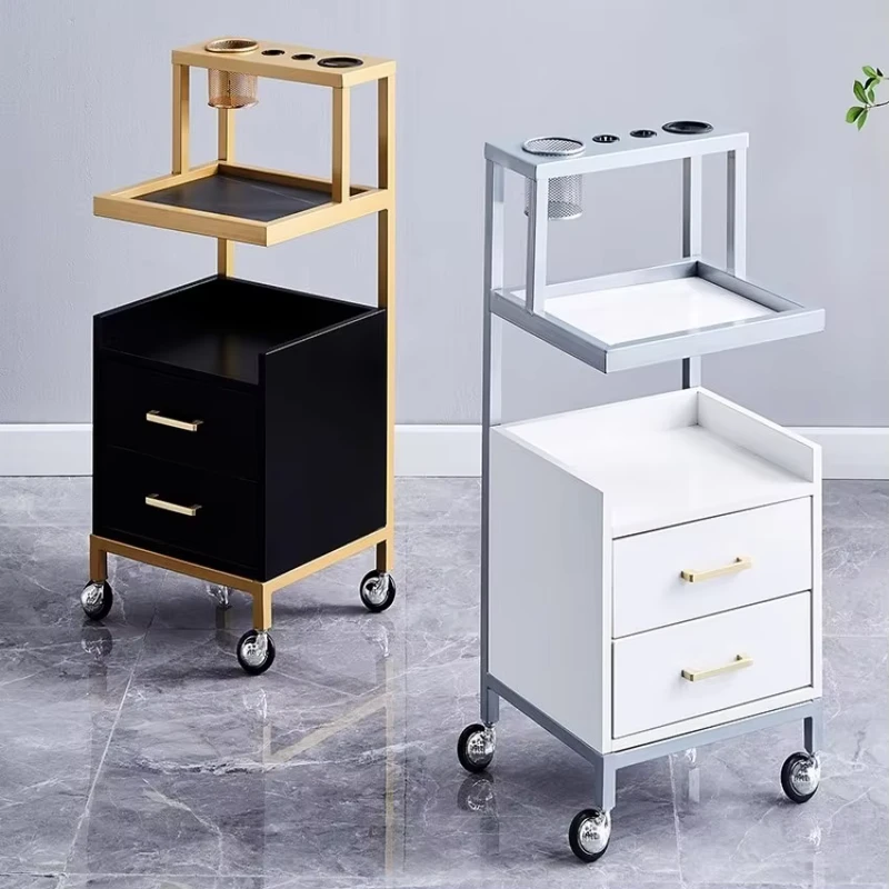 Durable Portable Beauty Salon Storage Trolley Mobile Stainless Steel Modern Design Barber Shop Spa Commercial