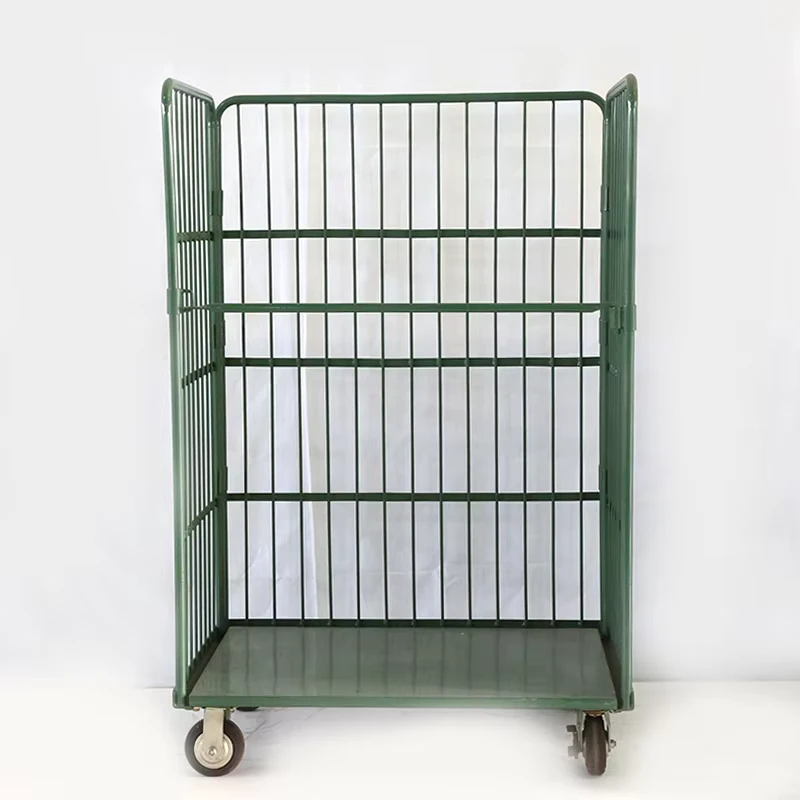 Durable Quality Steel Collapsible Roll Cage Container Supermarket Heavy Duty Foldable Warehouse Cart Storage Equipment