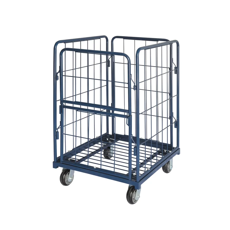 Durable Roll Cage Trolley with Wheels Nesting Galvanized Rolling Cage