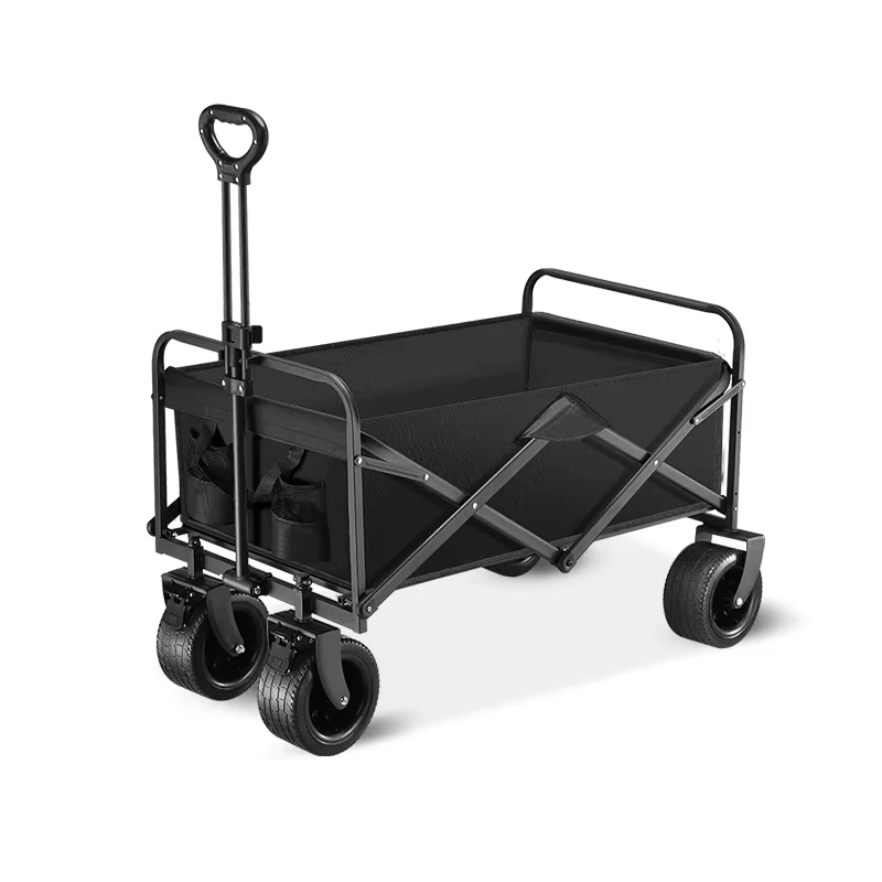 Durable Safety Outdoor Foldable Trolley OEM Supported Roll Container Structure Utility Wagon Cart Comfortable Folding Handle